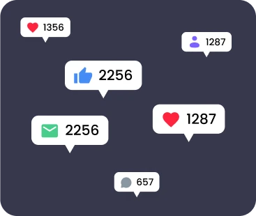 The number of likes, comments and messages